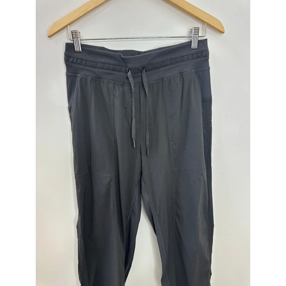Lululemon Dance Studio Crop Pants 25" Size 6 Graphite Gray Stripe Lightweight - Picture 4 of 16